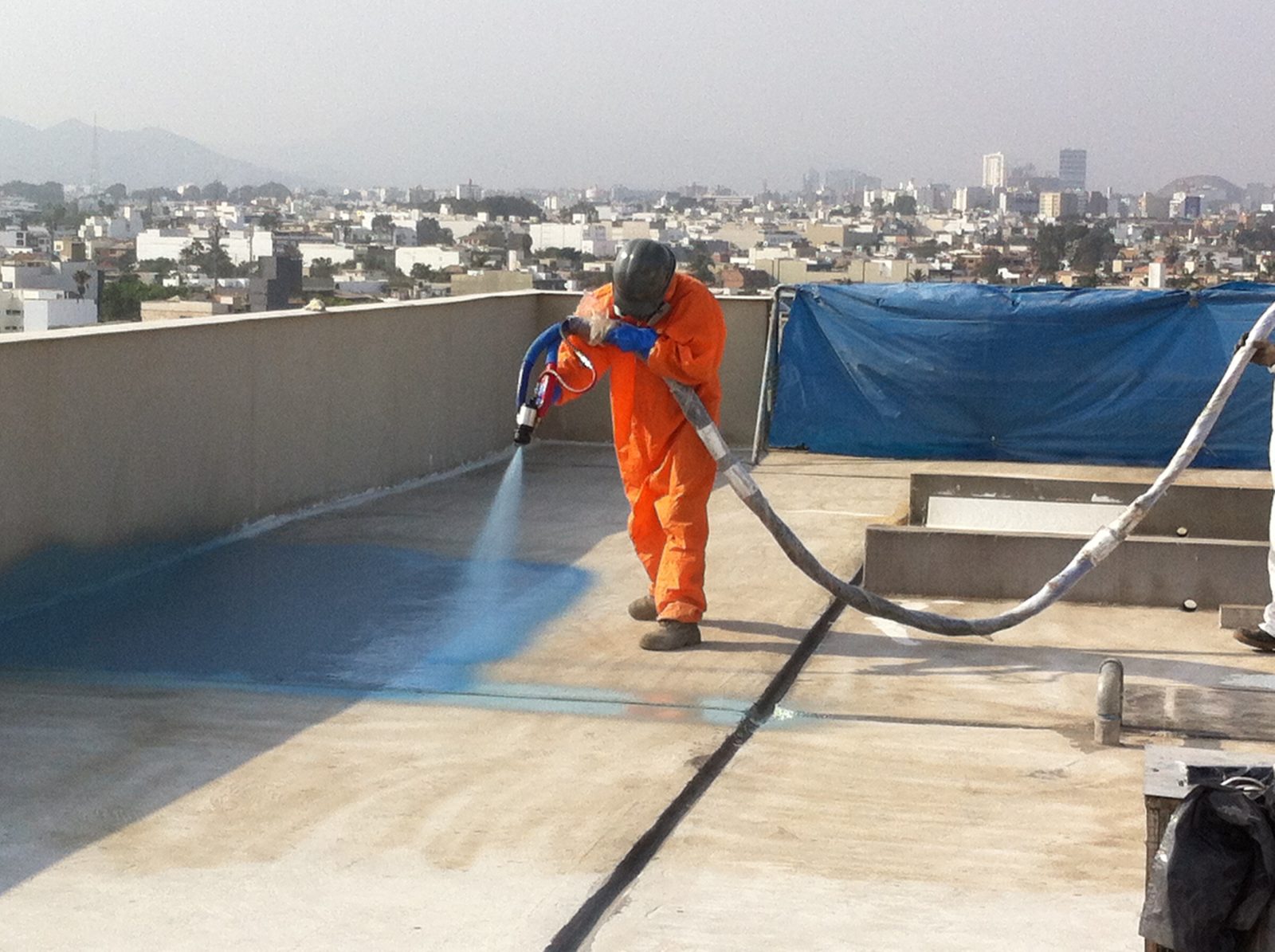 Coated commercial metal roof